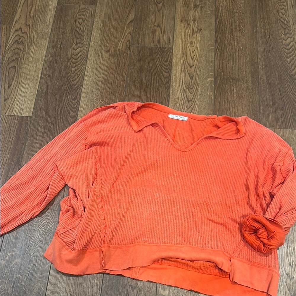Vibrant Coral V-Neck Sweater